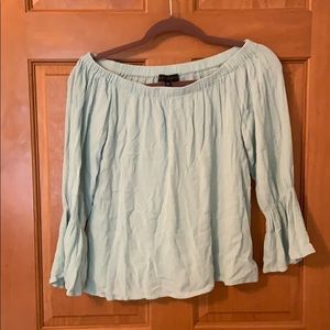 Sanctuary Off the Shoulder Mint Green Blouse